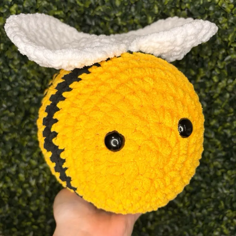 Large Handmade Crochet Bee Plush | Large Bumble Bee Stuffed Animal | Soft Amigurumi Bee Gift