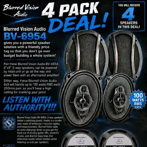 4*Blurred Vision Audio BV-6954-5 Way (2 Pack Package Deal 4 Speakers)