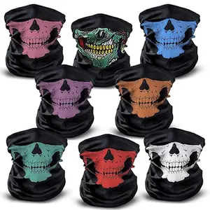 Multifunctional Ghost Skull Head Scarf Neck Warmer Tube Halloween Bandana Headband Neckerchief Magic Headscar Halloween Gifts