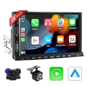 7 Inch Carplay Car Display, Supports Wired Apple Carplay, Android Auto, Rearview Camera, Bluetooth-compatible 5.0, USB, TF, Aux, Fm, 1 Din 12V Vehicle, Carplay Touchscreen