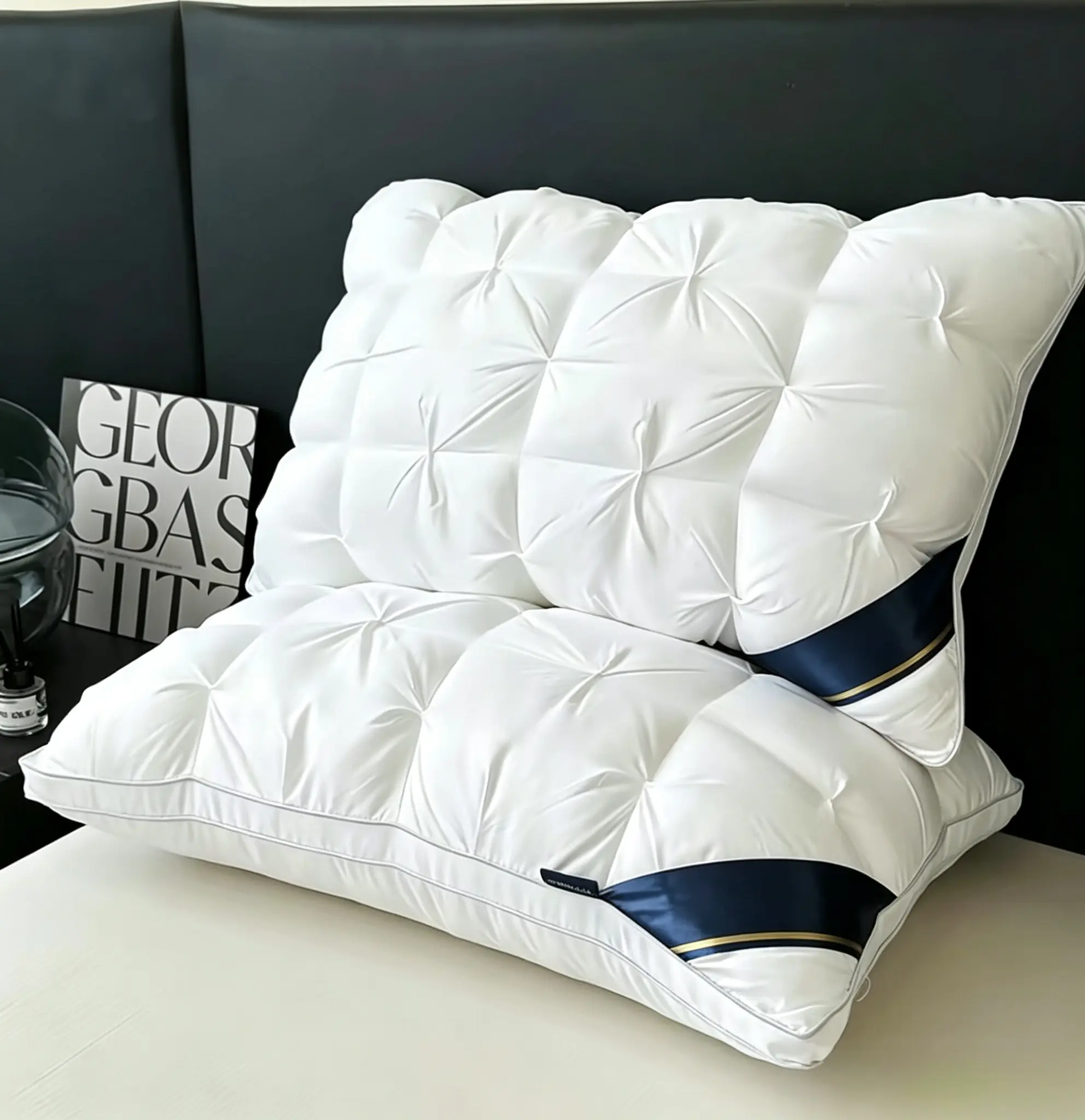 2pcs/4pcs Hotel-Quality Supportive Pillows - Neck Support, Non-Collapse Design, Hypoallergenic Polyester, Allergy Support Standard Pillows for All Positions Sleepers