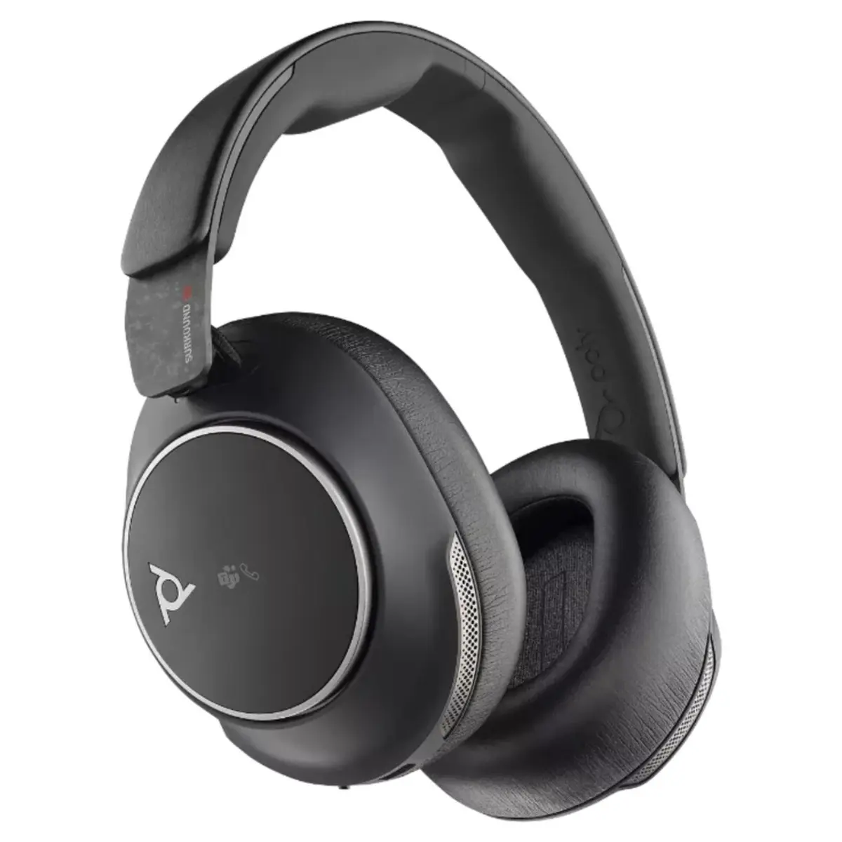 HP 8G7T9AA Poly Voyager Surround 80 UC Black USB-C Over-Ear Headphone with 40mm Speaker Drivers, Boomless Mics, Noise Reduction, Audio Calls Capability & Adapter