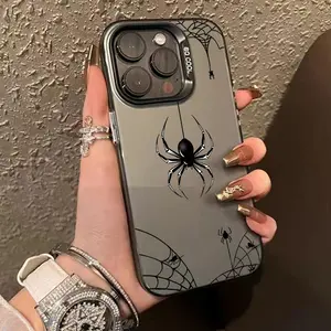 Spiders Pattern Case for iPhone 17 16 15 14 Pro Max 13 12 11 XR XS Plus AIR Shockproof Drop Protection Durable PC Smartphone Cover Screen Protector Silicone Black Protective