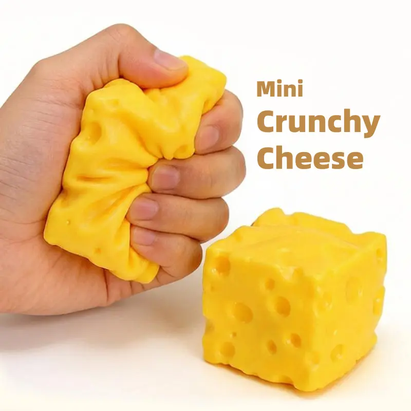 Moldable Mini Shape Cheese Squishy Stress Relief Toy - Unisex, Ages 12+, Non-Rebound Soft Squeeze Fidget Toy with Crispy Sound for ASMR Relaxation,   Christmas Halloween Thanksgiving Easter Eid  Holiday Party Favor Gift & Teen Gift,classroom hand toy