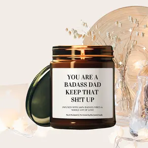 Badass Dad Funny Candle Gift for Dad Husband Stepdad Him Gift from Bonus Kid Step Kid Daughter Son Wife Birthday Candle Christmas Present