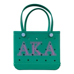 AKA EVA Tote : Green & Pink Sorority Bag