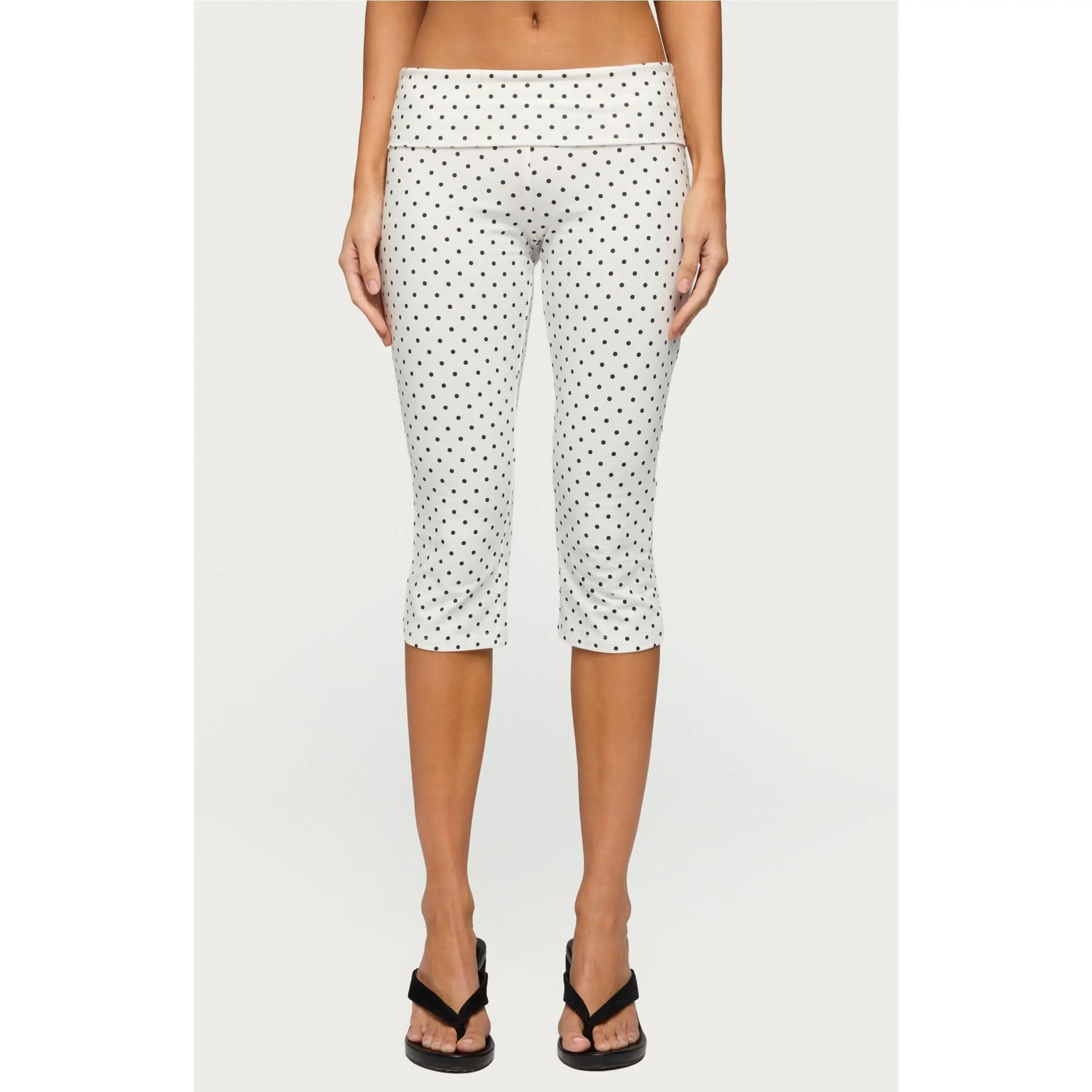 Edikted Women's Eloisa Polka Dot Foldover Capri Pants
