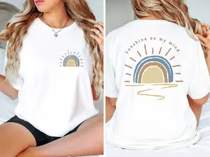 Retro Sun Shine On My Mind Shirt,Oversized Tshirt, Summer Shirt, Vacation Shirt, Beach Shirt, Summer Vacation Shirt,Boho Shirt