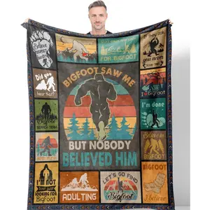 Bigfoot Gifts, Sasquatch Gifts, Big Foot Sasquatch Gifts, Bigfoot Gifts for Men Women, Birthday Gifts for Sasquatch Lovers, Funny Idea for Bigfoot Lover, Big Foot Gifts Blanket 60" x 50"