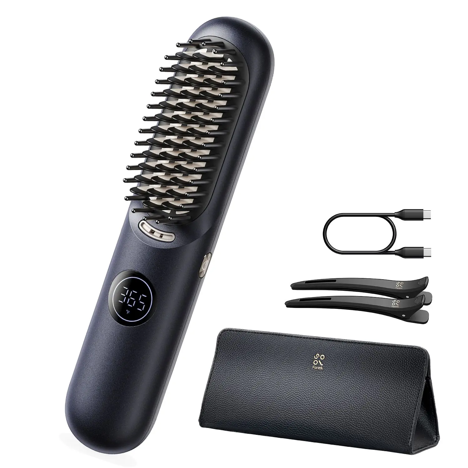 FanttikSolo l10 Apex 2 in 1 Straightening & Curling Brush, Fanttiksolo Cordless Hot Brush, Wireless Straightener for  main image 3