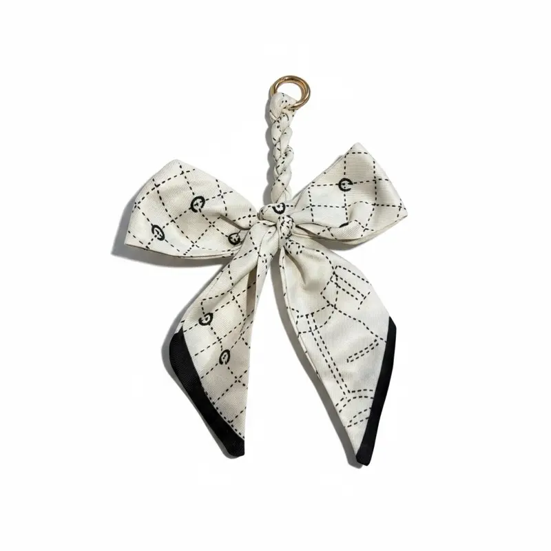 Coco Bag Charm, Black and White Design, Gold Hardware