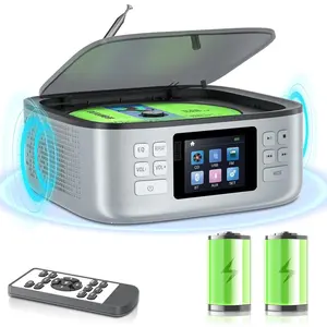 Portable CD Player with  5.0, Rechargeable CD/MP3 Player with Speaker LCD Screen, AUX, USB Input, FM Radio/Anti Skip/Remote Control, Ideal for   and Seniors