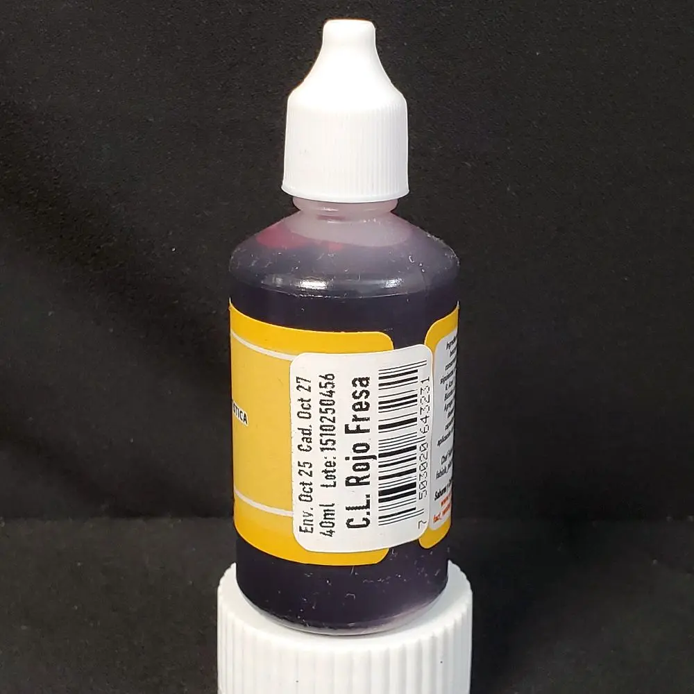 Rojo Fresa (Strawberry Red) Color - Liquid Color for Artistic Gelatina & Aerographic
