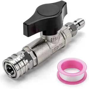DN10 Ball Valve for Pressure Washer, 3/8" Quick Connect Ball Valve for Pressure Power Washer Gun & Hose with Stainless Steel Coupler & Plug, 3000 PSI (3/8" Female BSP)