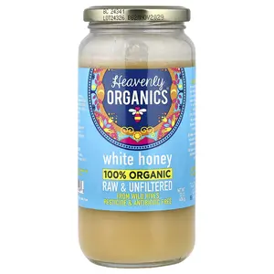 Heavenly Organics 100% Organic White Honey, Raw & Unfiltered, 22 oz (624 g)