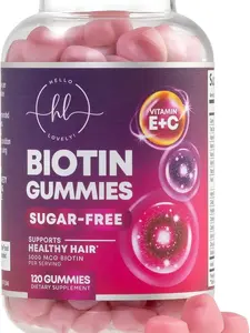 Hair Vitamins Gummies with Biotin 5000 mcg - Hair Growth Support with Vitamins E & C for Thicker, Stronger & Beautiful Hair - Hair Skin and Nails Vitamin for Women, Non-GMO, Gluten Free - 120 Gummies