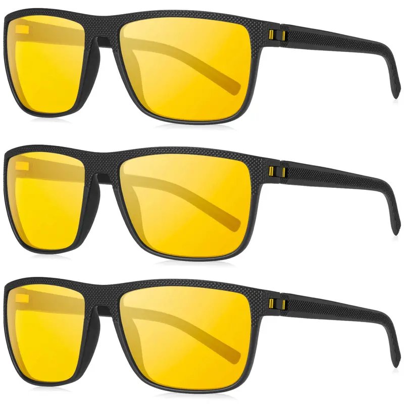 KALIYADI Driving Polarized Sunglasses - Unisex Street Style Eyewear with Classic Full Rim Rectangular Trendy Frames, TAC Anti-Glare Lenses to Enhance Nighttime Driving Safety