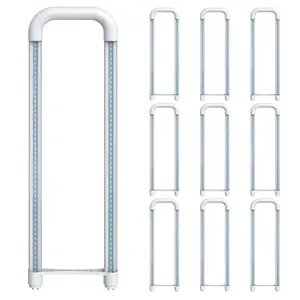 U Shaped LED Tube Lights, T8 T12, 18W(40W Equiv.), 6000K Super Bright, 2000LM, Ceiling Grid Fixture Fluorescent Light Tube Replacement, Ballast Bypass, Dual-Ended Powered, Shatterproof, 10 Pack