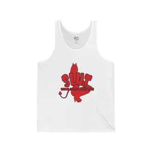 Red Devil 'SLUT' Unisex Jersey Tank