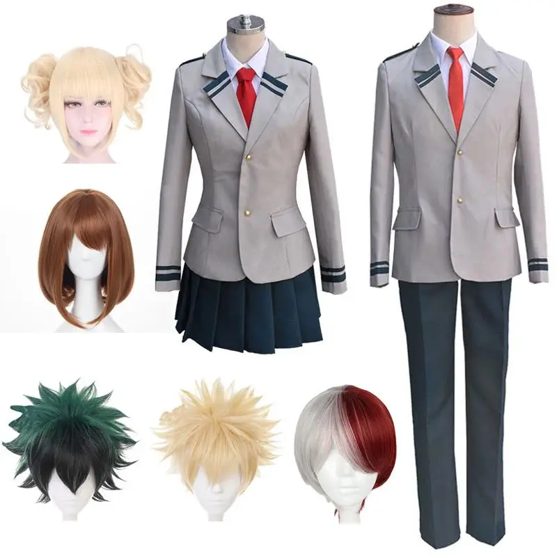 Anime My Hero Midoriya Todoroki Cosplay Costume High School Student Uniform Halloween Party Costume Not Include Shirt