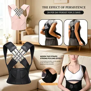 Adjustable Posture Corrector Back Brace Shoulder Straightener with Shoulder Support for Back Pain Relief, Unisex Belt Posture Correction Back Support Strap