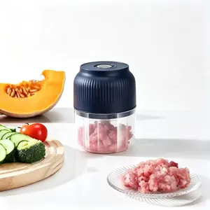 Electric Garlic Chopper, 4 Sharp Blades，Portable Veggie Chopper, 300ML Garlic Grinder Masher Onion Chopper, Blender to Vegetable, Cordless Food Processor for Ginger, Chili, Fruit, Meat, Spices, Beans, etc