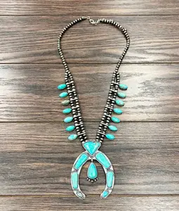 Squash Blossom Turquoise Necklace