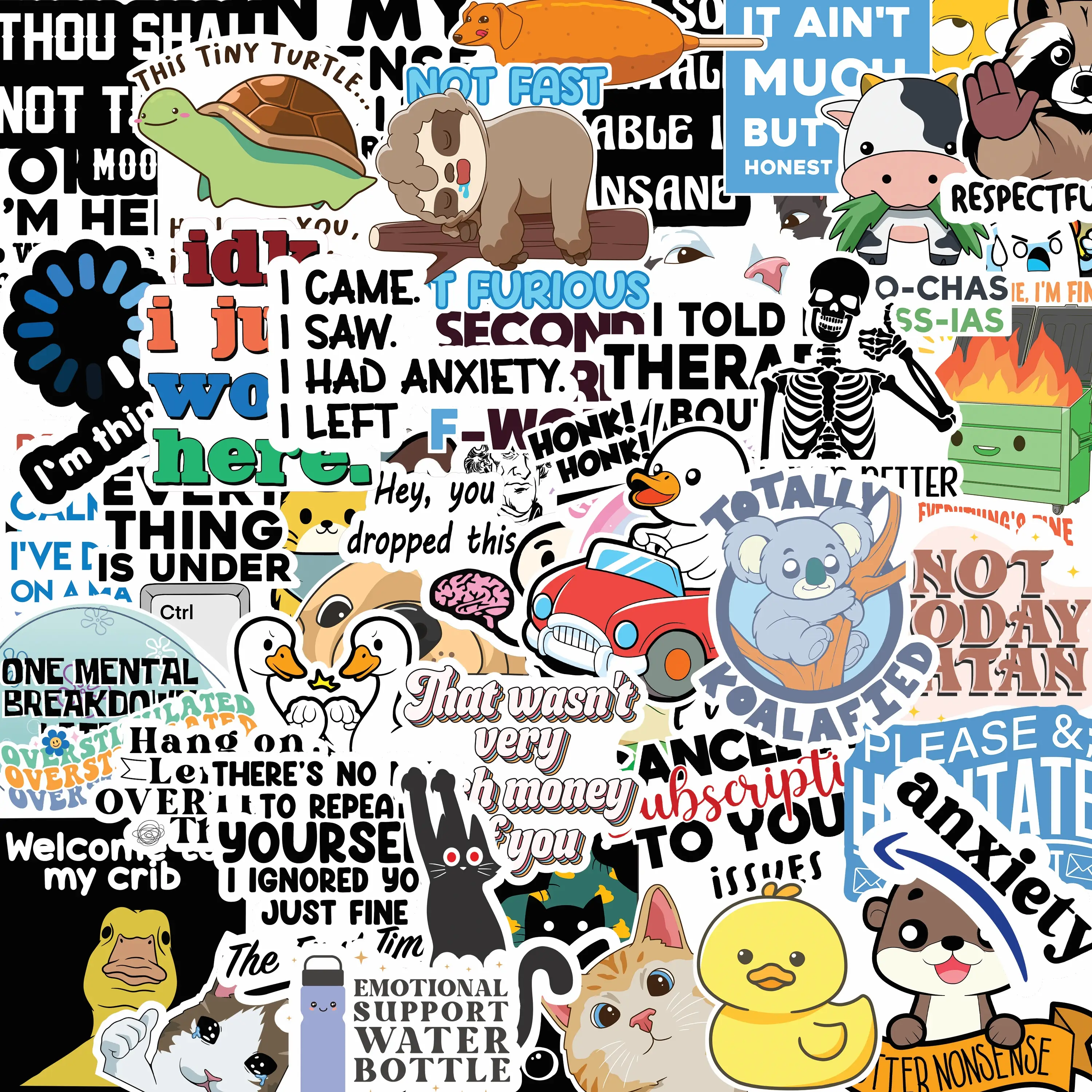 120 PCS of Funny Stickers for Women, Hilariou Quotes Meme Sticker Pack for Laptop, Work, Water Bottle, Computers, eBook - Vinyl Waterproof Decals, UV