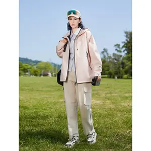 Outdoor Adventures |   Lightweight Waterproof Windbreaker Jacket - Durable Polyester, Hooded, Zip-Up Outdoor Coat with Pockets for Hiking & Mountaineering, Pink, Hiking Accessories