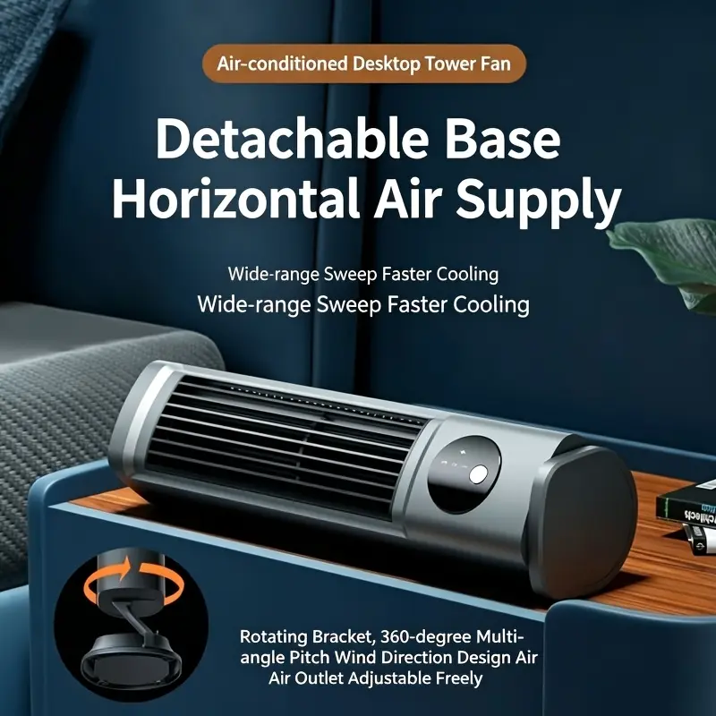 New bladeless desktop tower fan, suitable for both desktop and stand-alone use, for air circulation. Ideal for dormitories, bedrooms, study rooms, living rooms, and other small indoor spaces