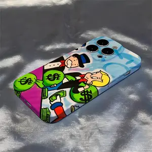Trend Cartoon Dollar Alec Monopoly Phone Case For Iphone 17 Pro Max Air 16 Pro Max 15 Pro 13 14 12 11 8 7 Plus X XR XS Max All Inclusive Cover
