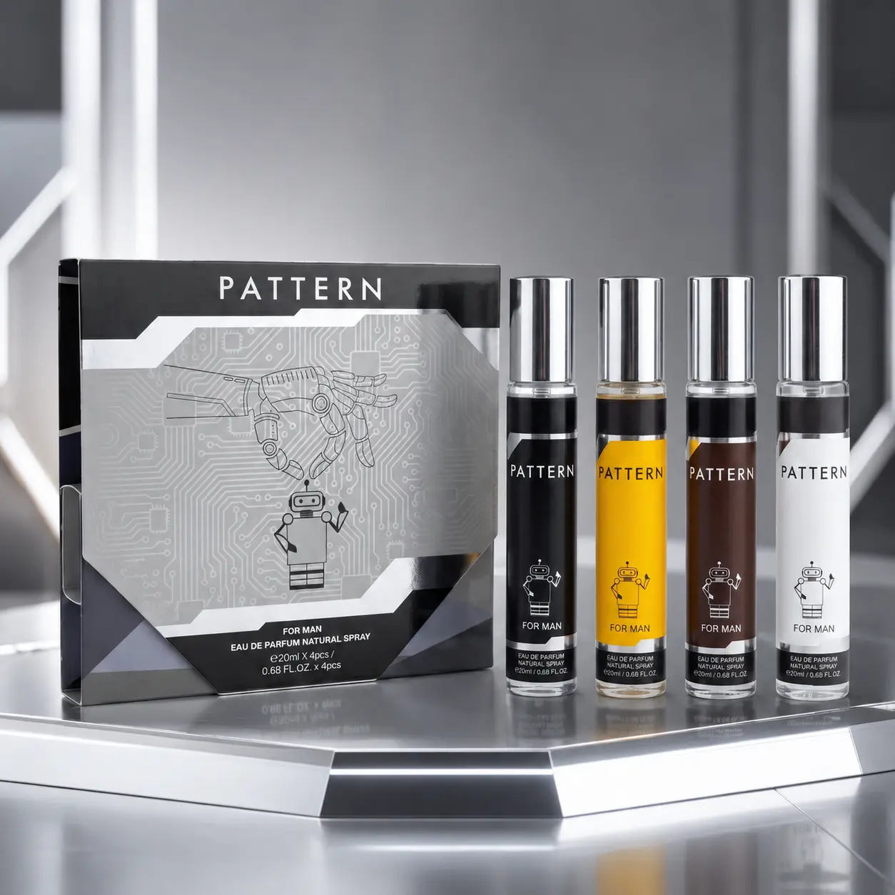 MYSTICAL Men's 4-Piece Cologne Gift Set - Long-Lasting Fresh EDP Travel Size Sprays (20ml/0.68 Fl Oz Each), Boxed Fragrance Multi-Pack, Ideal Gift for Him