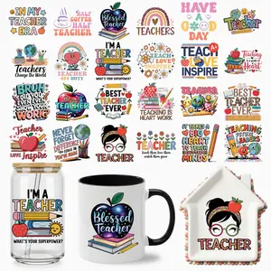 24pcs UV DTF Cup Wraps Decals, Waterproof Self-Adhesive Transfer Paper for Mugs & Bottles, 3D Crystal Labels, High-Quality DIY Crafts, Crafts Cup Stickers