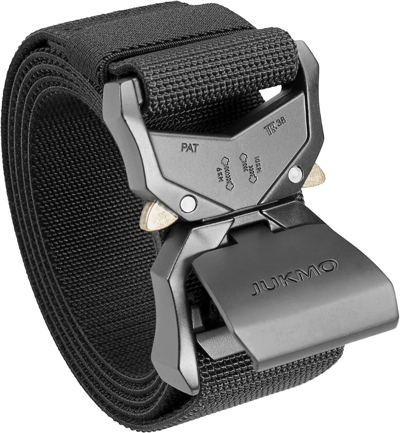 JUKMO Tactical Belt, Military Hiking Rigger 1.5" Nylon Web Work Belt with Heavy Duty Quick Release Buckle JUKMO
