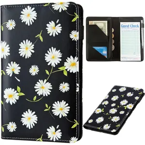 Server Book, Server Books for Waitress, Server Book with Zipper Pocket, Cute Server Book, Waitstaff Organizer Waitress Book with  Pocket and Zipper Fit Server Apron (Daisy)