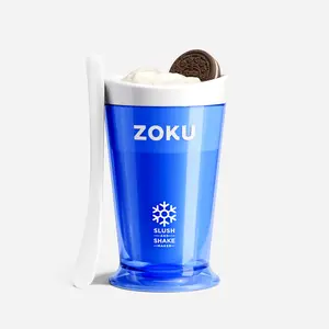 Slush & Shake Maker - Blue Cup for Milkshake, Smoothies, Slushy in Minutes Pour any drink & stir every few minutes scrape sides to create easy chilled treat beverage simple set for healthy liquid recipes and desserts