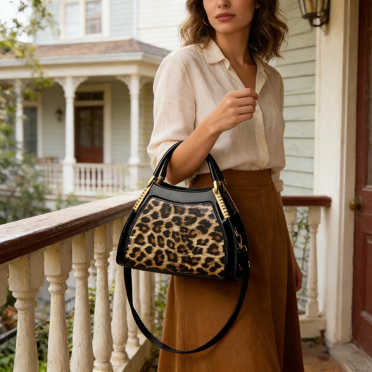 Vintage Embossed Glossy Croc-pattern Women’s bag — Large-capacity, two-way (crossbody/handheld), versatile for commuting, elegant shoulder bag Shoulder Tabby Bag