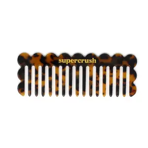 Supercrush Everywhere Comb Dark Tortoise - Stylish Travel Size Hair Comb with Unique Design