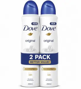 Dove Original Antiperspirant Deodorant Spray 250ml (2-Pack) | 48HR Protection | Classic Clean Scent