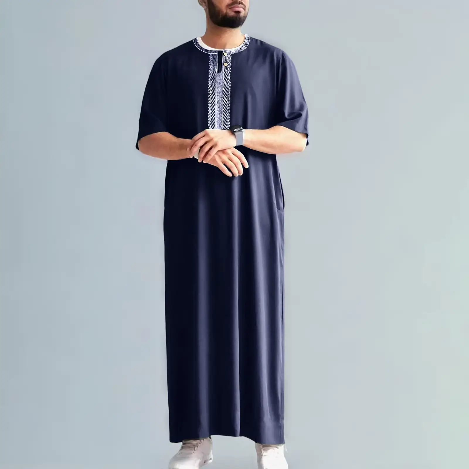 Thobe muslim men - Elegant qamis for men - Thobe with Premium quality finishes .
