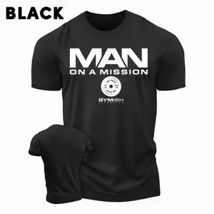 Man on Mission Workout Shirts for Men, Motivational Gym Funny Lifting T-Shirts