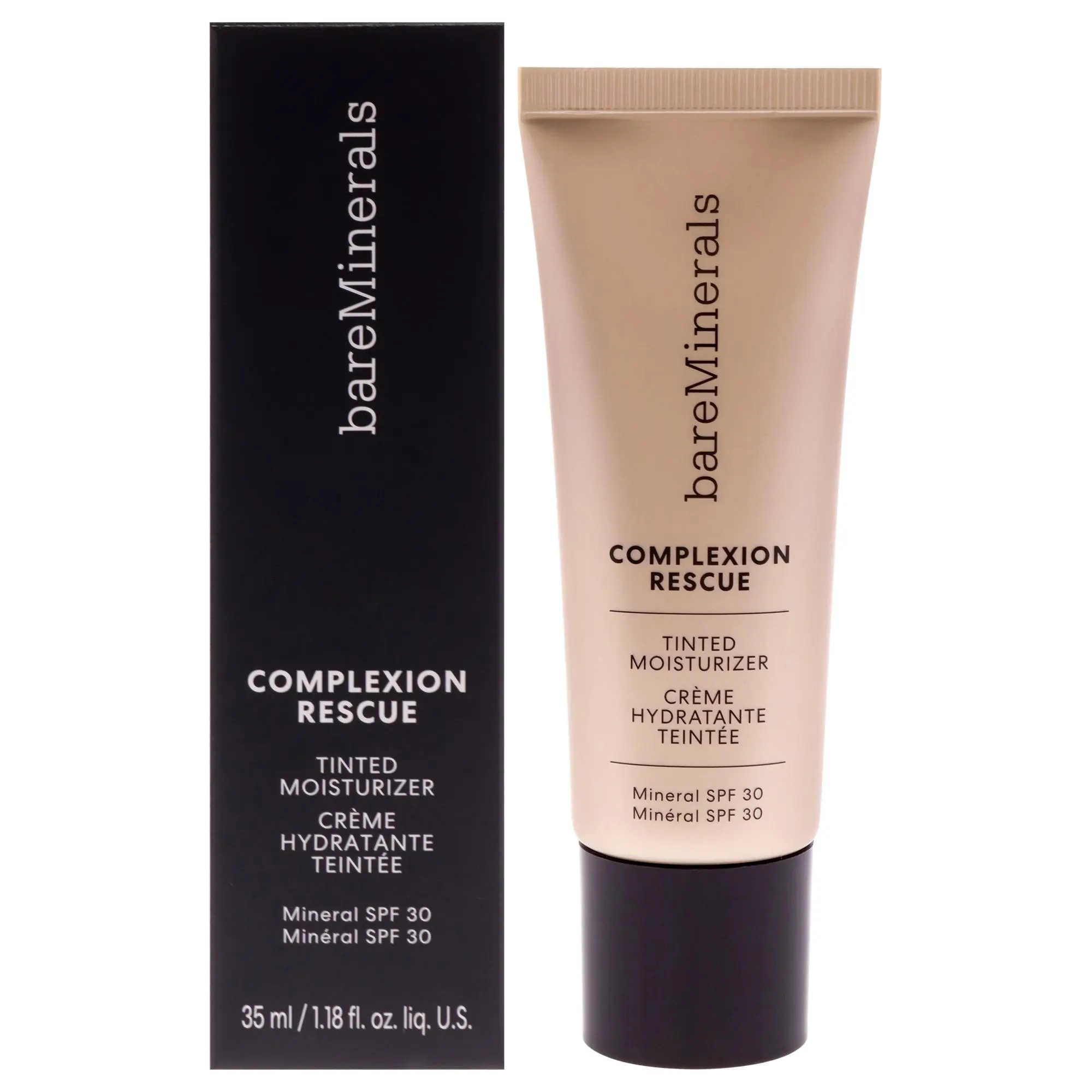bareMinerals Complexion Rescue Tinted Moisturizer - Mineral Base, Sun Protection, Daily Wear, SPF 30, 02 Vanilla, Women's, 1.18 oz (35ml) Tube Makeup