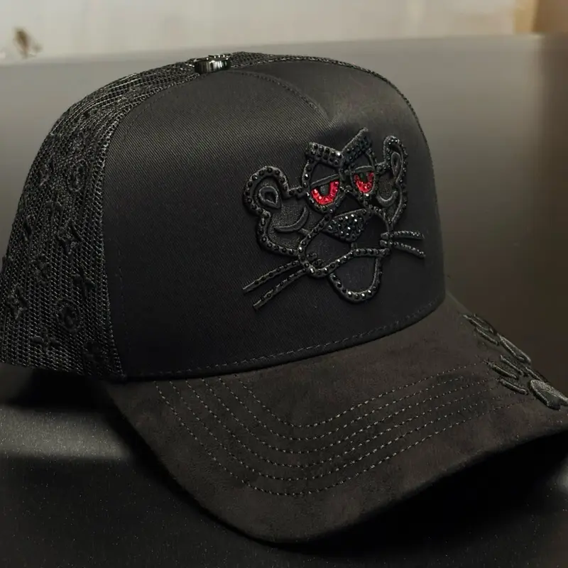 Panther VM Hats black curved SnapBack