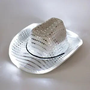 Light Up Cowboy Hats LED Flashing Cowgirl Hats Western Cowboy Hats for women for Wedding Reception Dance Ball Party