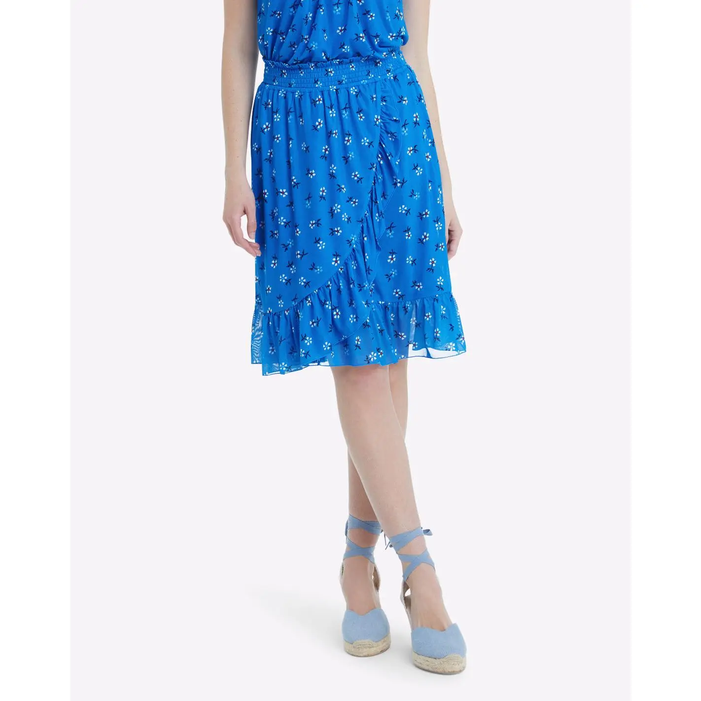 Faux Wrap Ruffled Skirt in Daisy