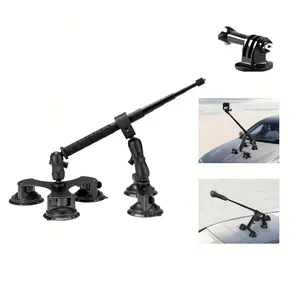 Car Mount Kit Compatible with Insta360 X5/x4/x3 Gopro Hero13/12/11/10 Dji 360, Includes 5 Suction Cups & Extension Rods for Low-Angle Shooting