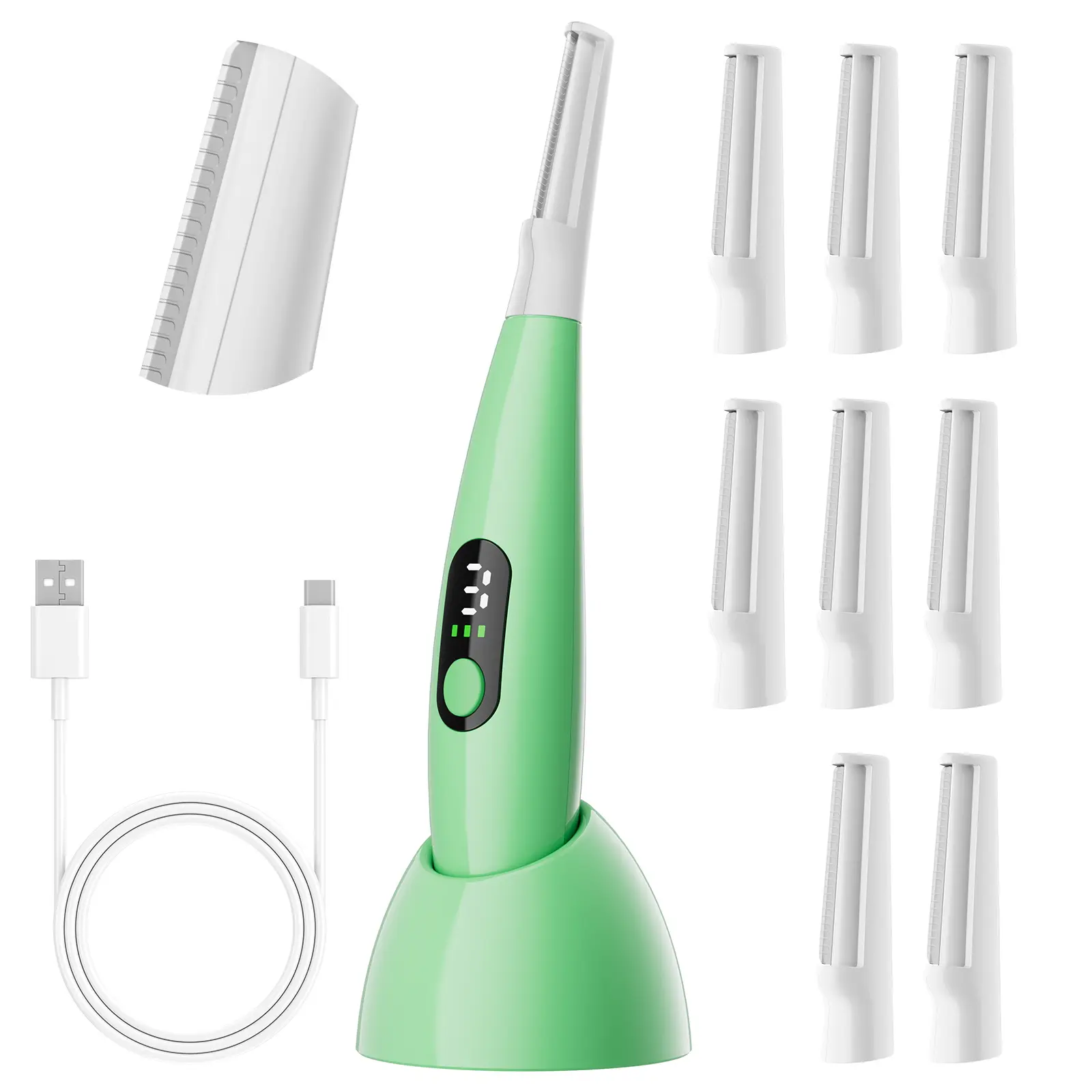 Sonic Dermaplane Razor for Women Face,Women’S Facial Exfoliation & Peach Fuzz Hair Removal System,Anti-Aging–3 Speeds–8 Dermaplaning Blades–Rechargeable,Sonic Dermaplaning Tool