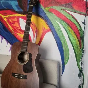 Acoustic Guitar with Colorful abstract art background for easy MannyDragging