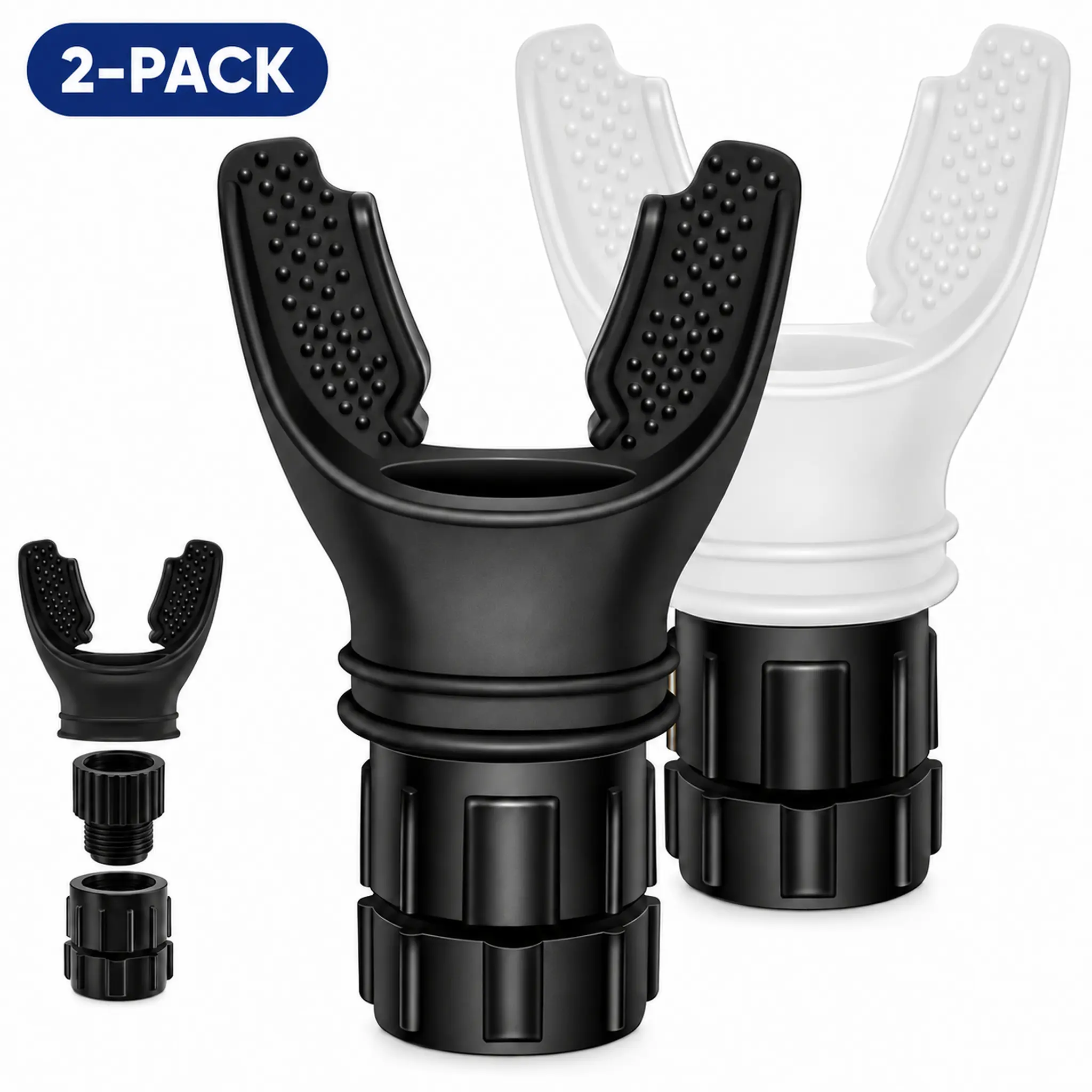 2-Pack Adjustable Resistance Breathing Trainer, Portable ABS & Silicone Lung Exercise Tool with Twist Control, Compact Fitness Accessory for Running, Home Workouts & Gym Use, Easy to Carry in Gym Bags for Daily Breathing Practice