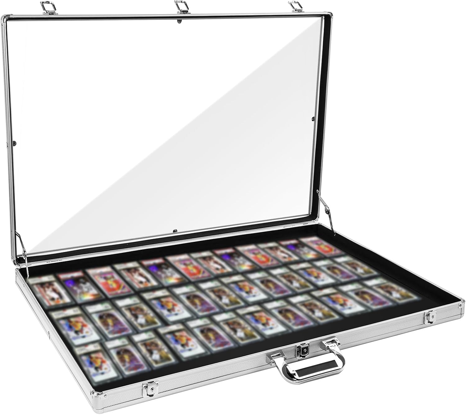 glass baseball card display case 18 clear glass sides Grintus Baseball Card Display Case